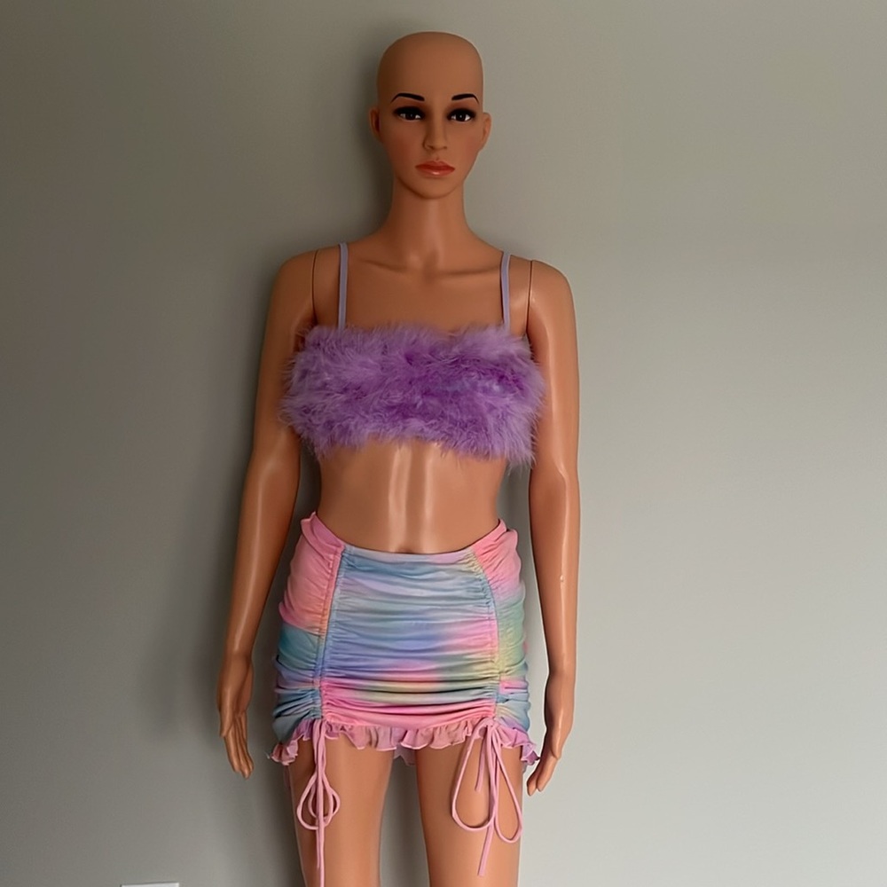 ‼️NWT‼️Dolls Kill X Sugar Thrillz Grape LaLa La Fleur Purple Crop Top Size Small